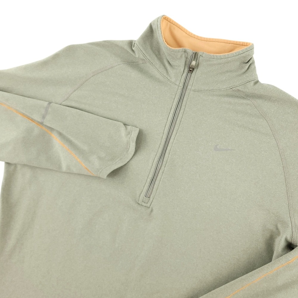 Nike Dri-FIT Element Pullover Womens L Gray 1/4 Zip Running Athletic Top